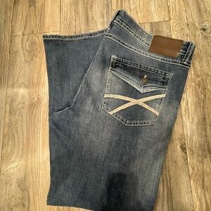 TK Axel Men's Blue Denim Jeans with Contrast Pocket Stitching